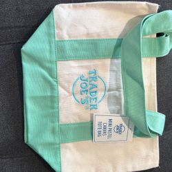 Trader Joe Mini Tote Bag green 
