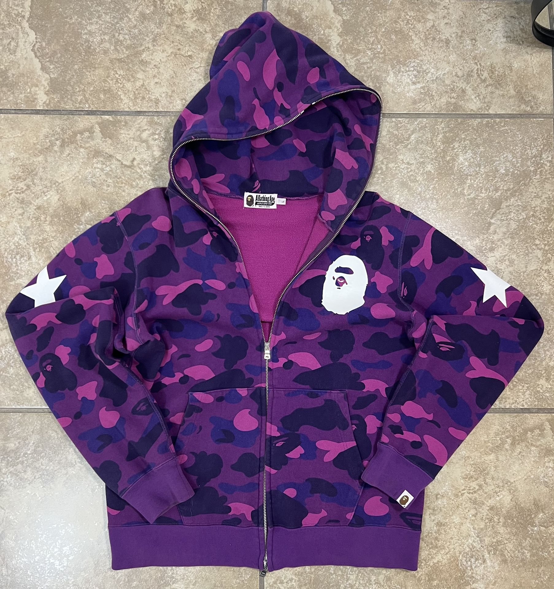 BAPE Full Zip Purple Camo Bape sta hoodie