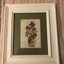 Shabby Chic Farmhouse Style Embroidered Picture