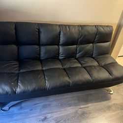 Black Pleather Futon
