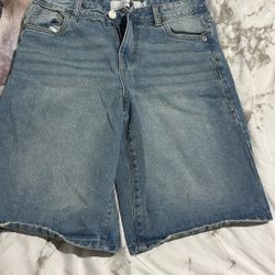 Mid Wash Jean Shorts 