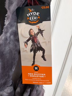 Hyde & EEK Kids' Red Glitter Skeleton Costume Medium