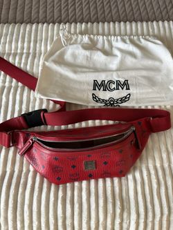 Authentic Red MCM Fanny Pack