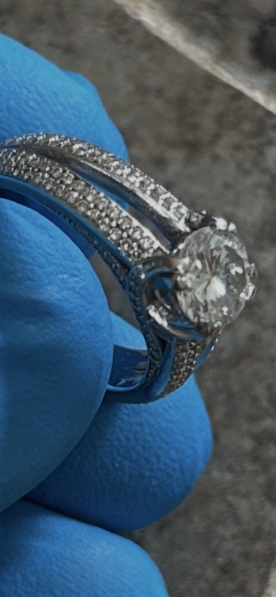 Beautiful Wedding Ring, 1.25 Ct Real Diamond, 14k White Gold Band