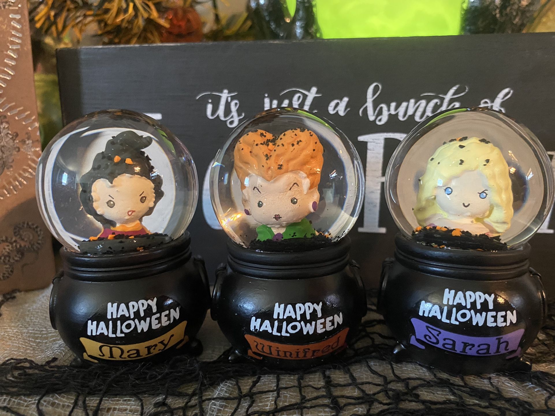 Hocus Pocus Halloween Snowglobe Water globe Set