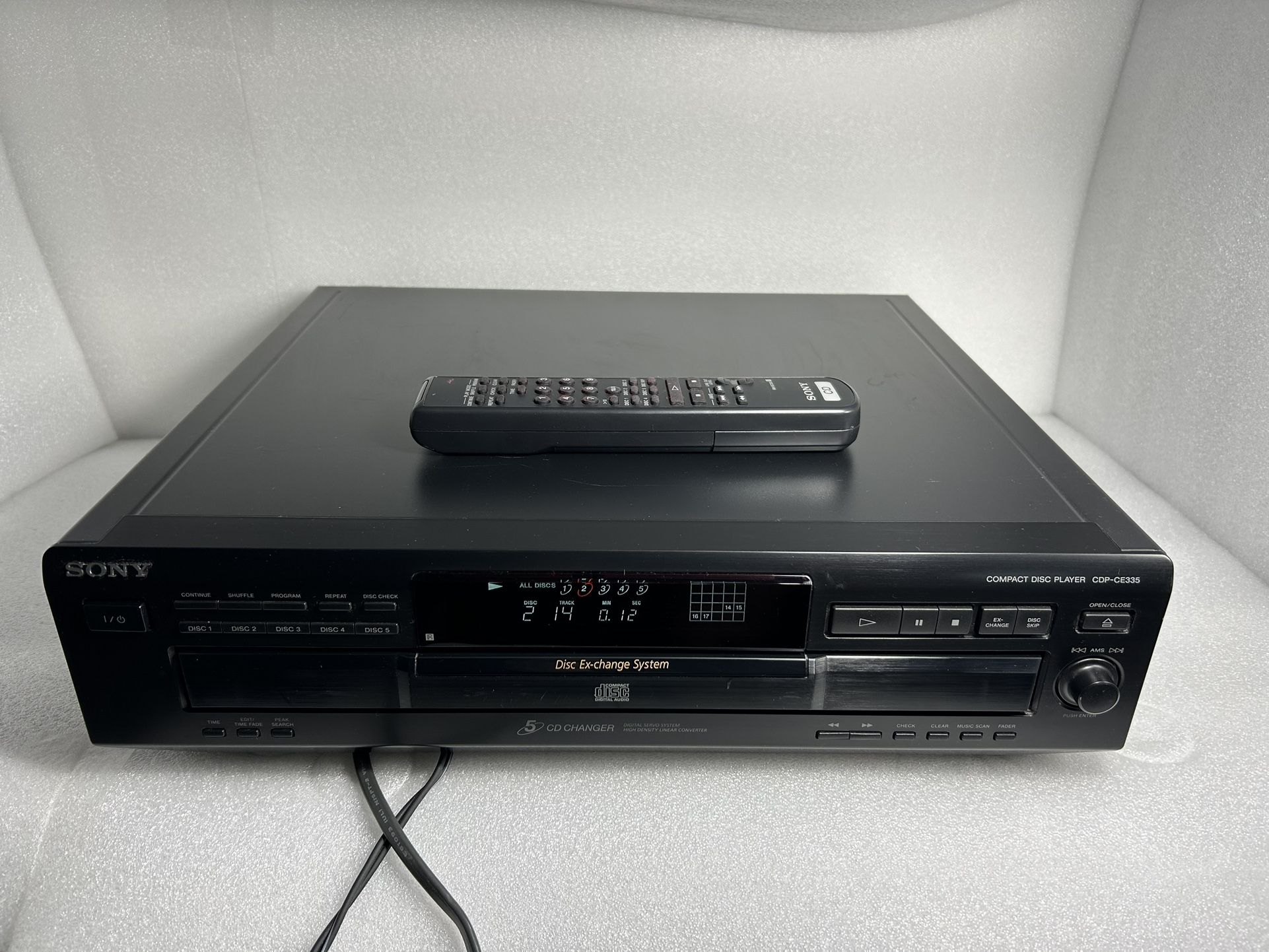 Sony CDP-CE335 5 Disc Carousel CD Changer With Remote-Tested, Works
