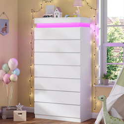 7 Drawers Dresser - White