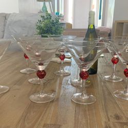 Set Of 9 Martini Glasses