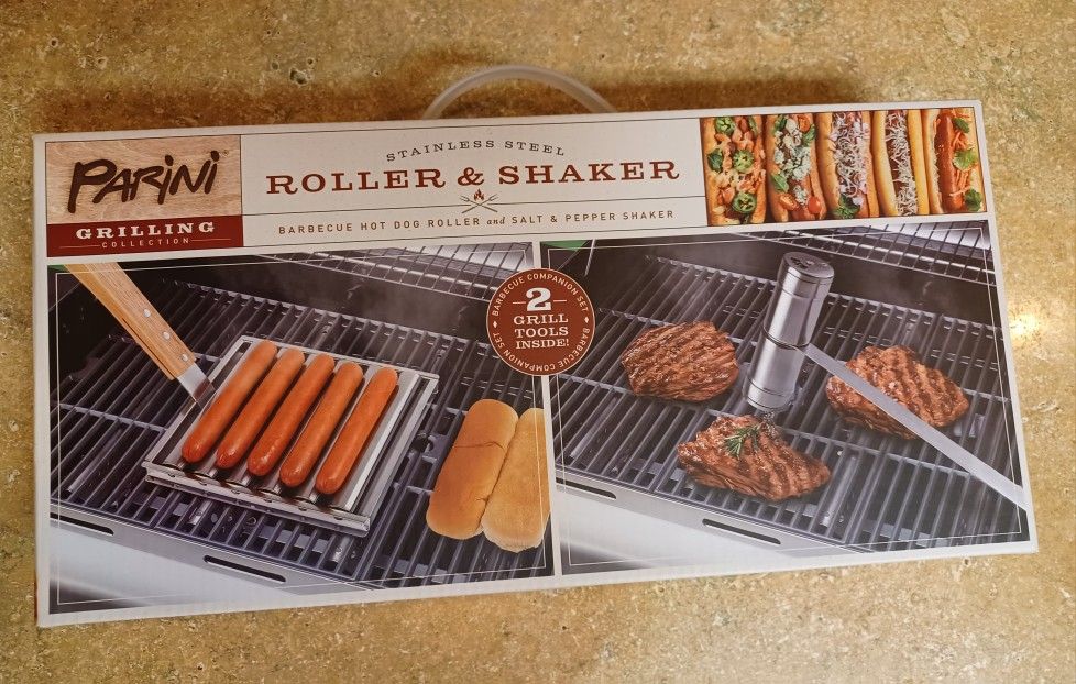 NEW BBQ Hot Dog Roller AND Salt And Pepper Shaker