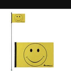 Smiley Face 12" x 18" Safety Flag w/ Black 1/4" x 6' Whip. $40 obo