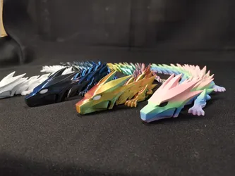 Prismfang Articulated Dragon Multicolor 3D Printed Crystal