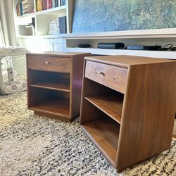 Vintage Walnut Nightstands 