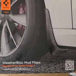 Spigen WeatherBloc Mud Flaps (Carbon Edition) Tesla model 3