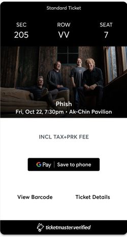 PHISH good Seats Good Price