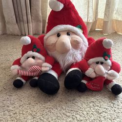 Festive Santa Plush Trio