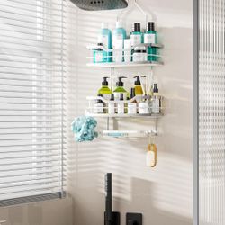 New Consumest Shower Caddy Over Head with Soap Holder