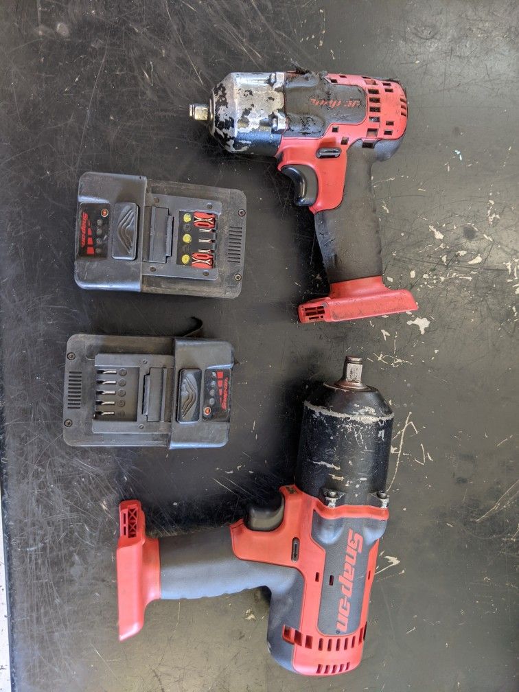 Snap-on 3/8" & 1/2" Impacts With Batteries And Charger 