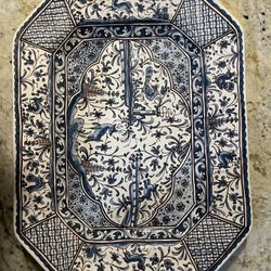 Hand-Painted Blue/White Made in Portugal Platter-12” x 16”