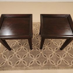 Set of 2 Bowery Hill Transitional End Tables – Merlot Cherry