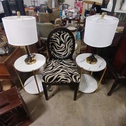 Lamp Set And 2 Matching Side Tables