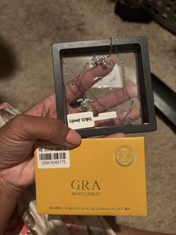 Cute cc real  moissanite with certificate 925 silver 120$