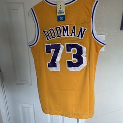 Adidas Lakers Rodman jersey in yellow size m