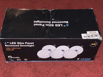 4” LED Slim Panel Recessed Downlight 500K - 6 Piece