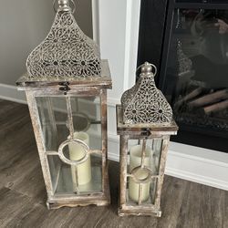 Metal Lanterns with Candles