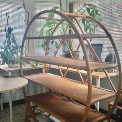 Large Circular Rattan Shelf