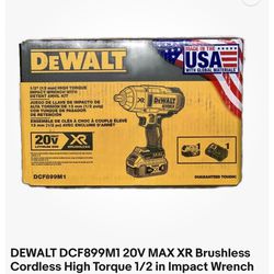 DEWALT XR BRUSHLESS  1/2  IMPACT WRENCH DRILL DCF899M1 ( 1 BATTERY,Charger+ Bag )