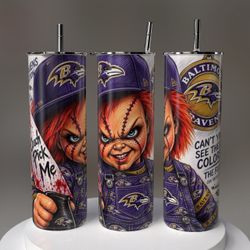 Baltimore Ravens Chucky Horror Skinny Tumbler