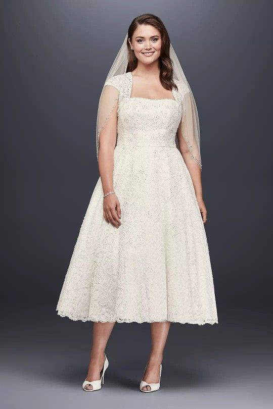 Tea Length Wedding Dress Plus Size 18