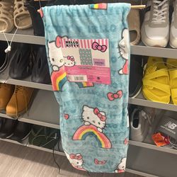 Blue Hello Kitty Rainbow Blanket
