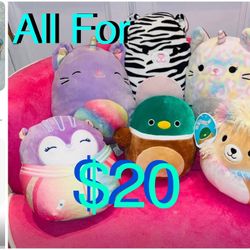 $20 For all bundle of Squishmallow in mint condition some have Tags