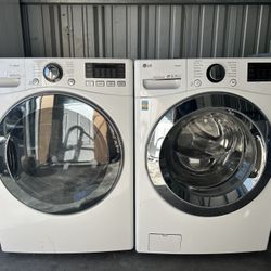 LG side-by-side or stackable front-loader electric washer and dryer