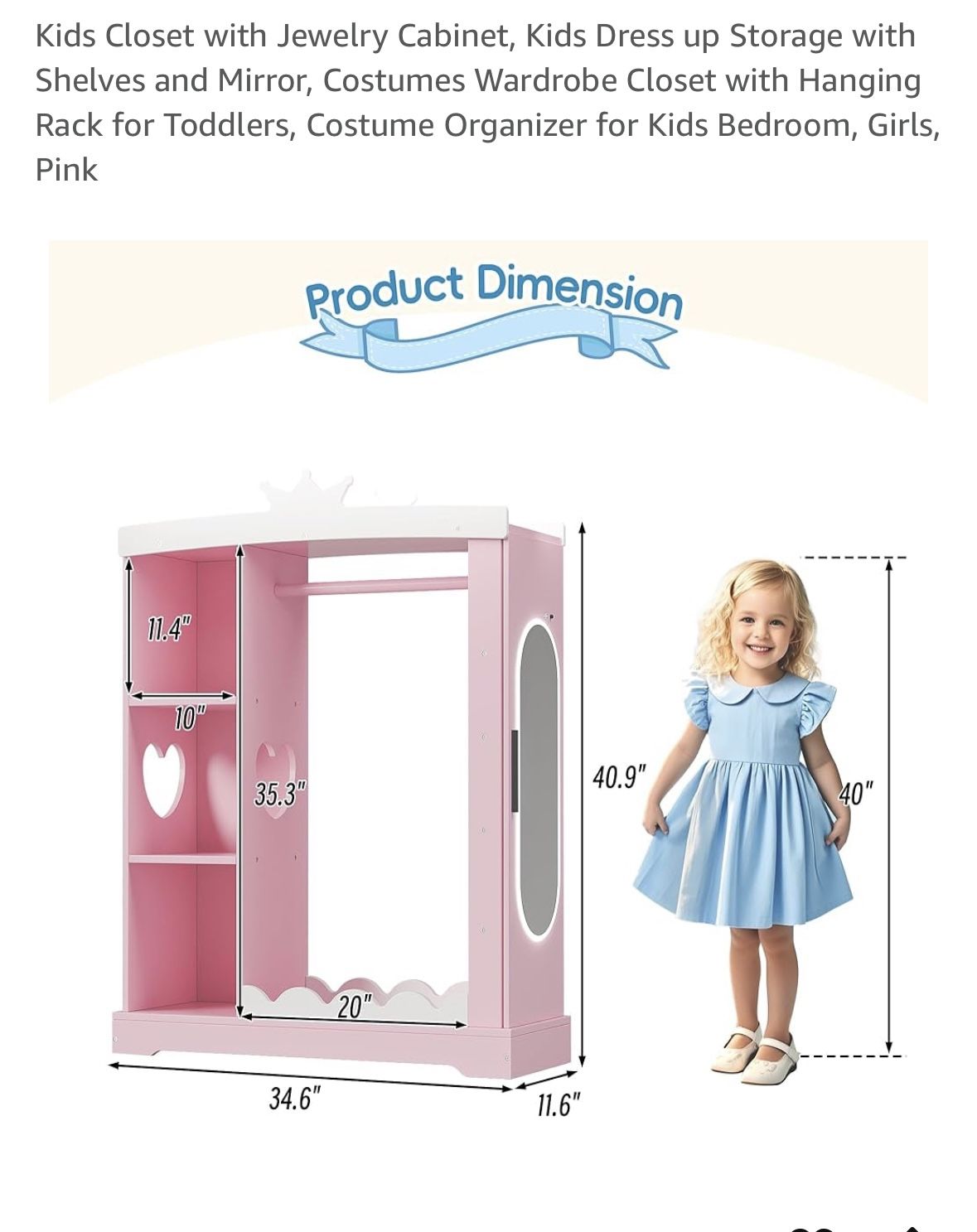 Kid Closet With Jewelry Cabinet