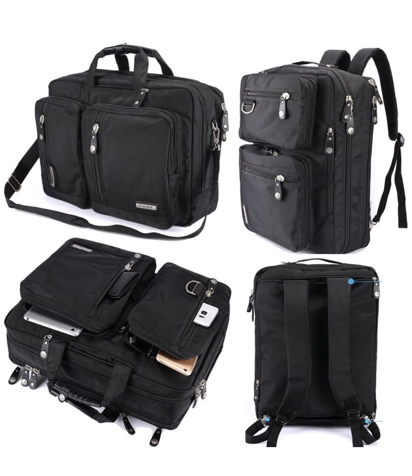 FREEBIZ laptop backpack messenger bag-hybrid briefcase 15.6 inch laptop
