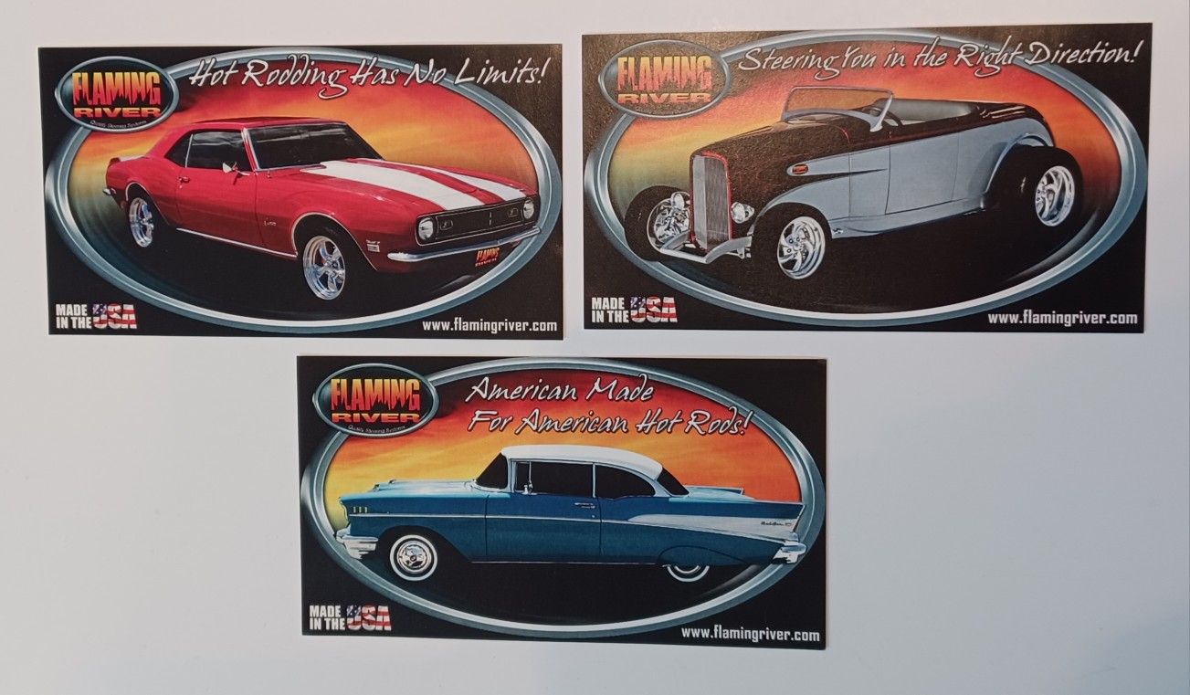 Three Flaming River Stickers