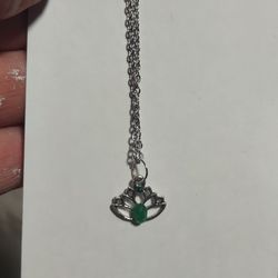 jade, emerald lotus necklace 