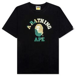Bape Black Tie Dye College T-shirt XXL