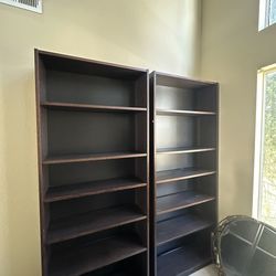 Large Dark Brown Book Shelves