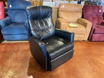 Black Leather Gliding Recliner Chair