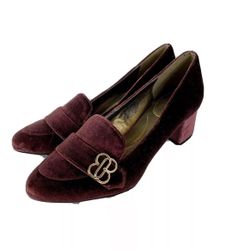 Bandolino women's loafers size 6 Velvet Mulberry Bdoncassa with block heel 