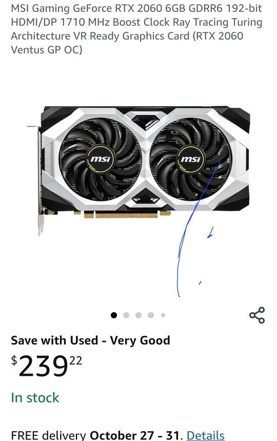 Msi GeForce RTX-2060 SUPER-VENTUS-GP-OC
