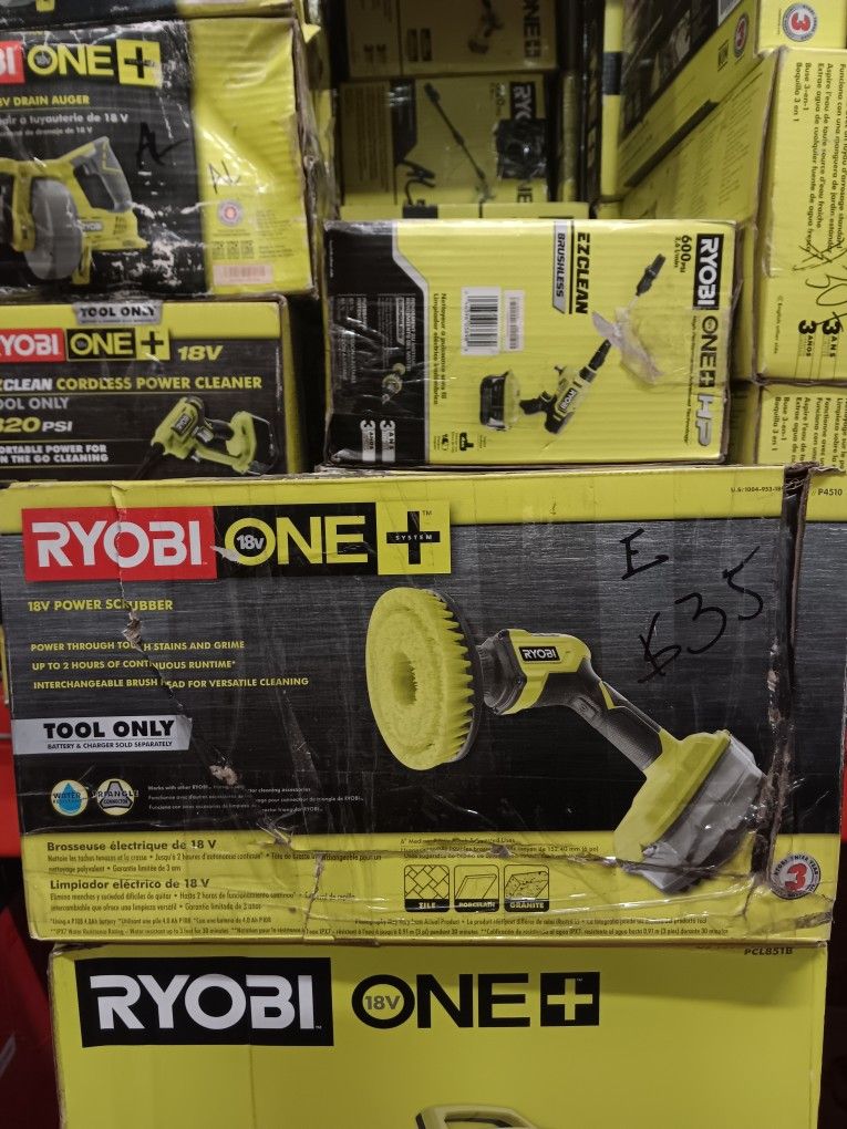 RYOBI 18v ONE+ Cordless Compact Power Scrubber (Bare Tool) 