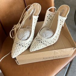 Woven Wrap Pointed Court Heels