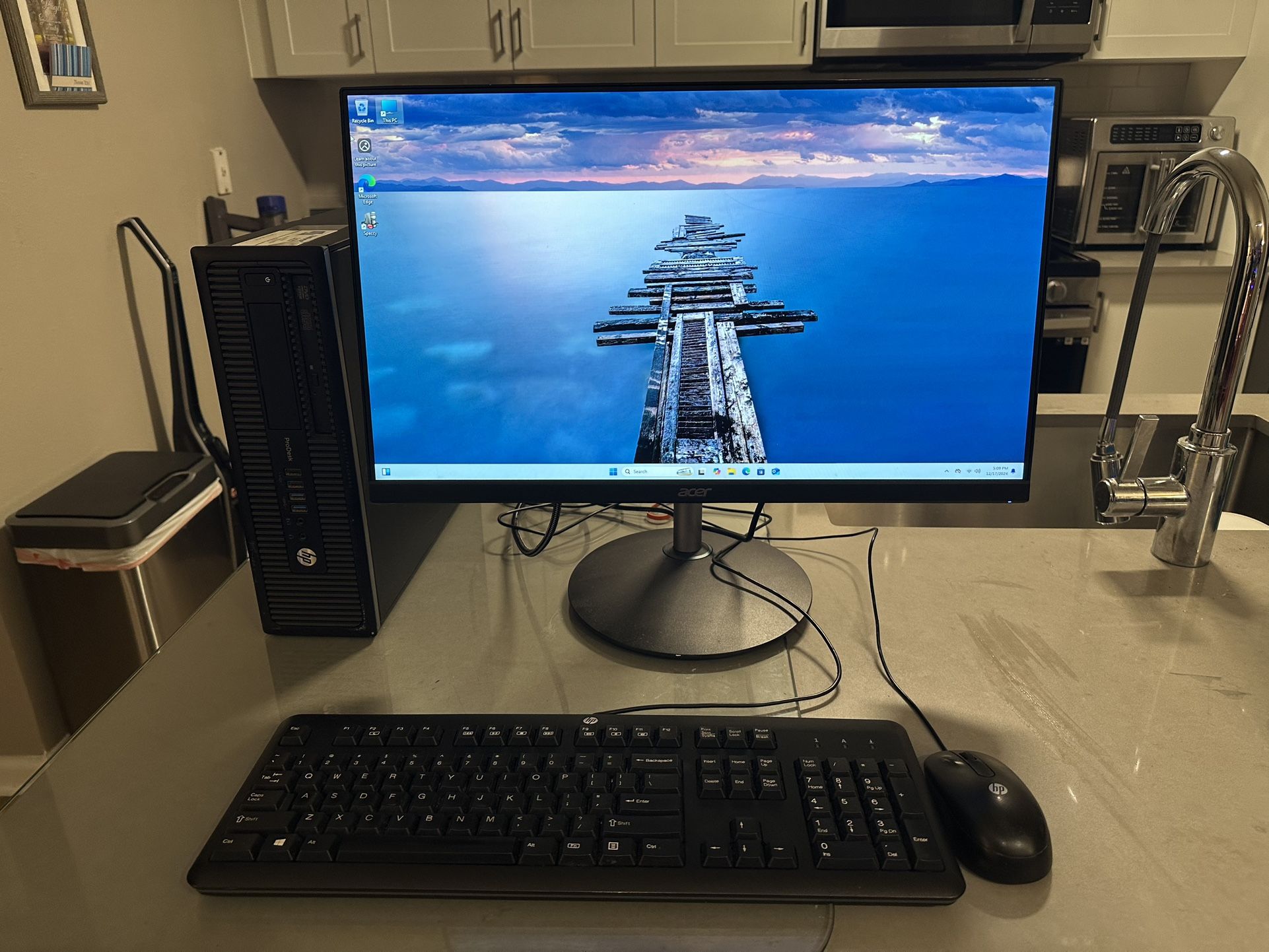 Windows 11 Pro computer system i516gb ram ssd 24 inch monitor
