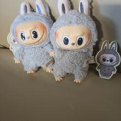 Labubu Macaron Sesame Bean And Coconut Sea Salt Plush Keychain 