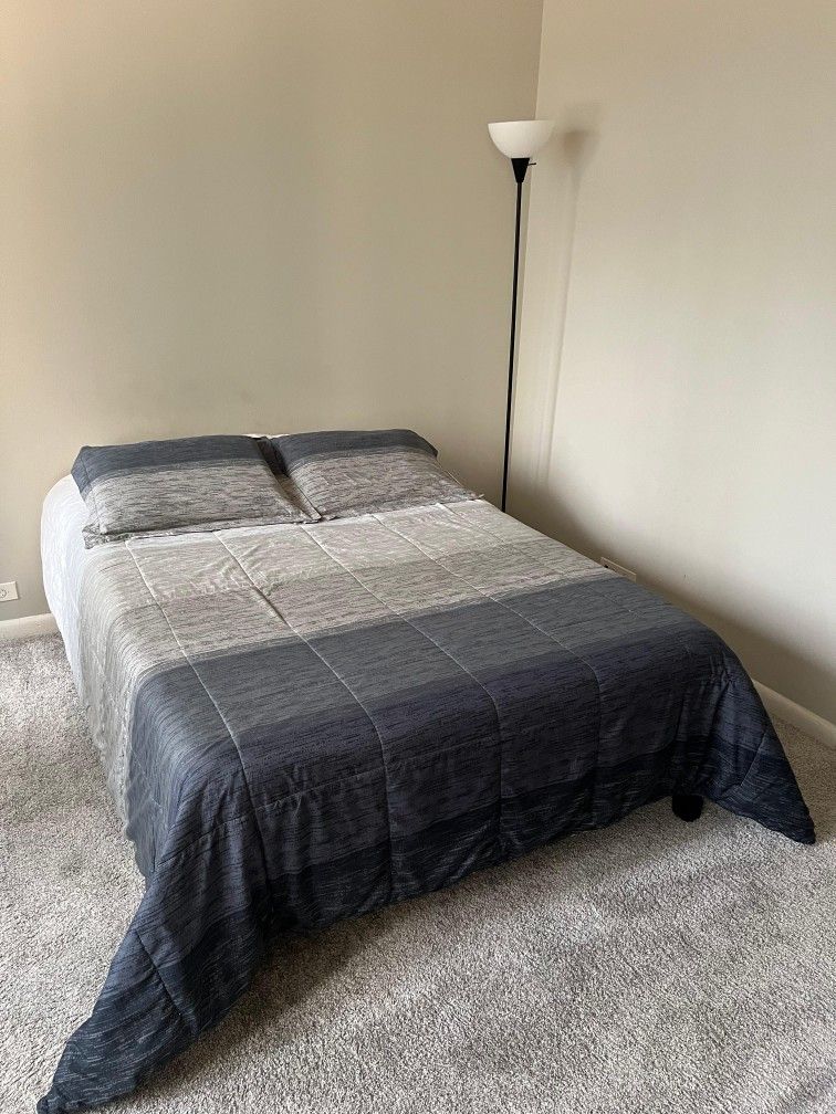 Full Size Bed Frame + Mattress + Bed Set