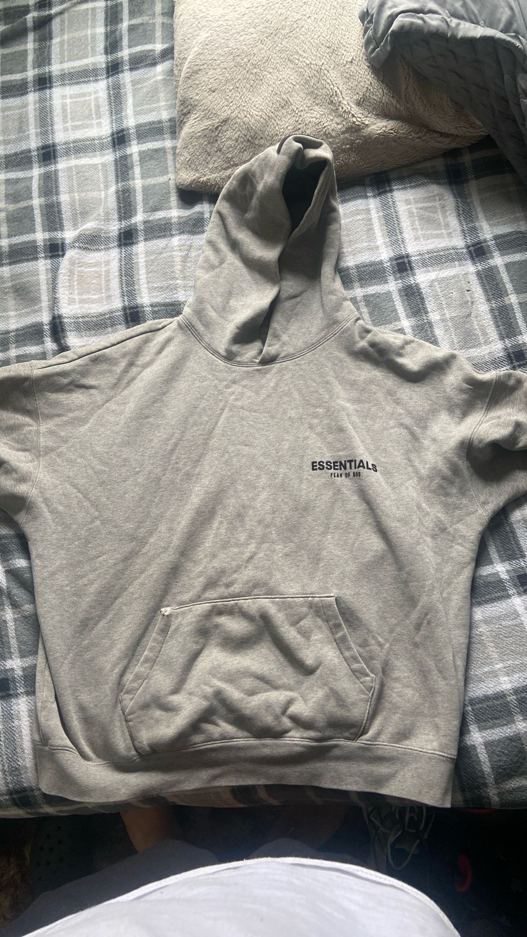 grey essential hoodie trades or cash